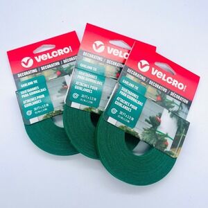3 VELCRO Brand 1/2" × 30ft‎ Green Multipurpose~Holiday Decorating  Garland Ties